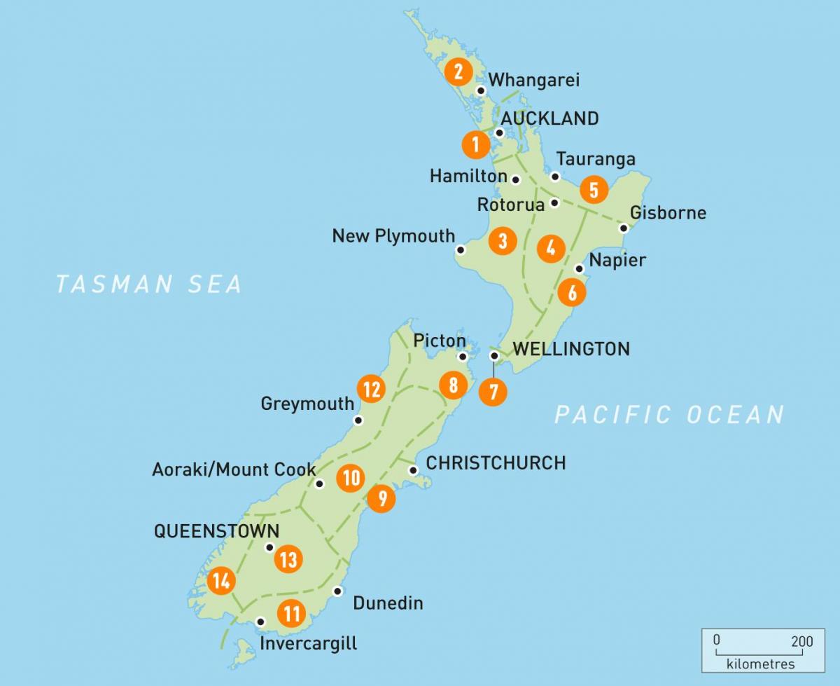 Auckland w Nowej Zelandii mapie