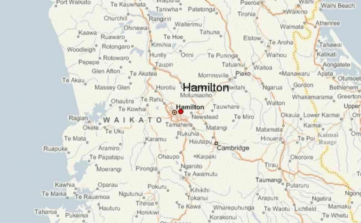 Mapa Hamilton, Nowa Zelandia
