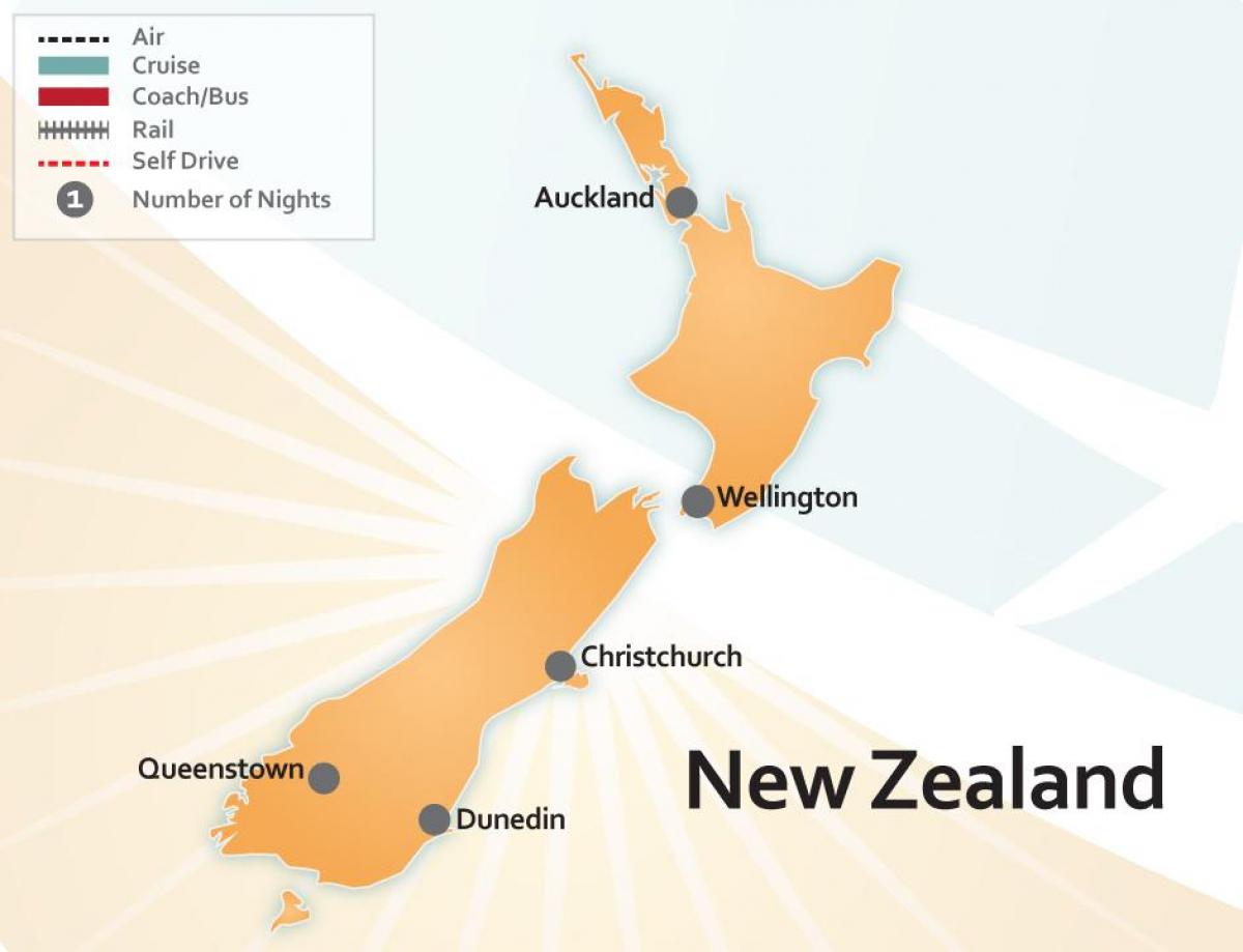 Mapa lotnisk New Zelandia 