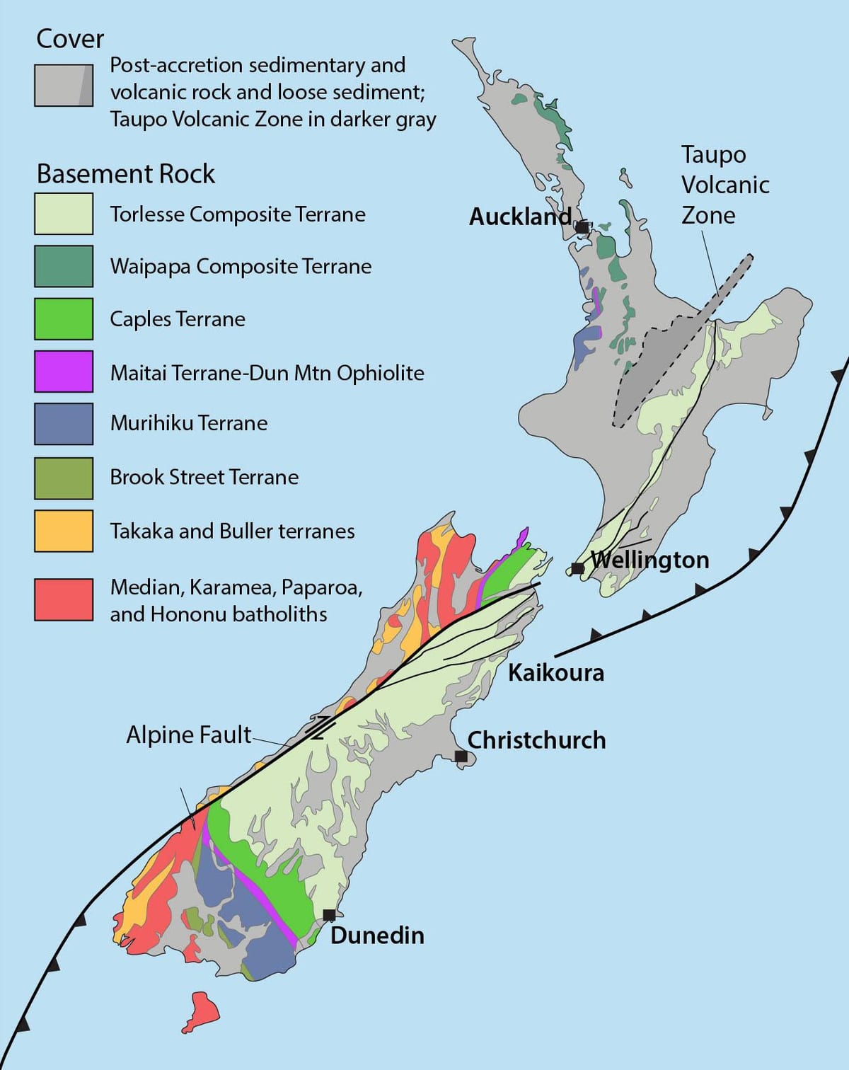 Mapa Nowej Zelandii zasobów naturalnych