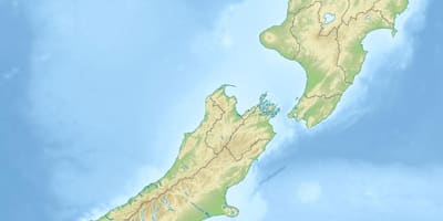Nowa Zelandia cechy fizycznej mapie