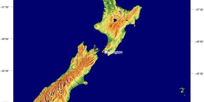 Nowa Zelandia mapa terenu 
