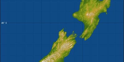Nowa Zelandia mapa Wysokościowa