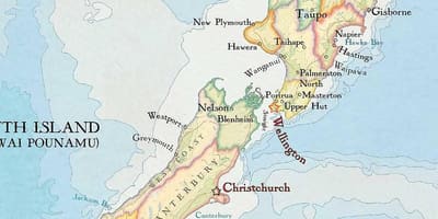 Mapa Nowej Zelandii wydrukować