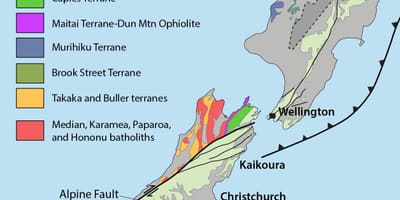 Mapa Nowej Zelandii zasobów naturalnych