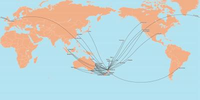 Powietrza Nowa Zelandia mapa trasy międzynarodowej