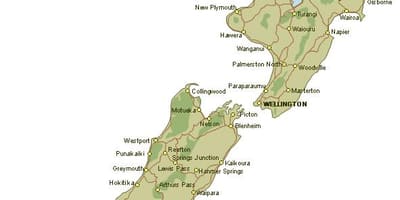 Mapa szczegółowa Nowa Zelandia